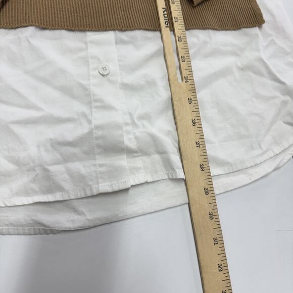 KF/Kaufman Franco Sweater Womens Medium Turtleneck Mixed Media‎ Layered Pullover - Picture 7 of 9